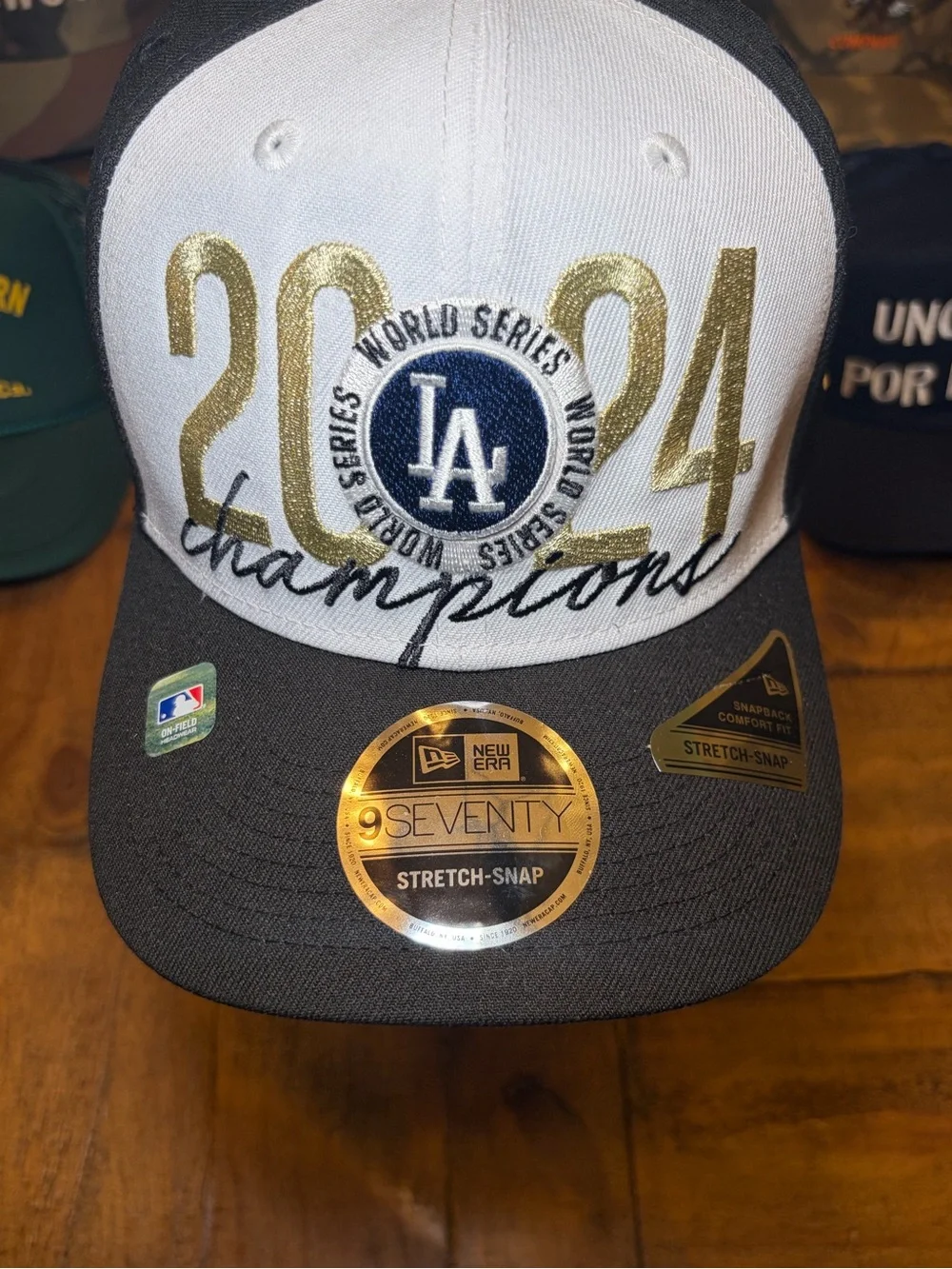 New Era 2024 LA Dodgers Champions White & Black World Series Snapback